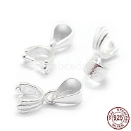 925 Sterling Silver Pendant Bails, Ice Pick & Pinch Bails, Silver, 8x5x2.5mm, Hole: 4.5x3mm(STER-I016-124A)