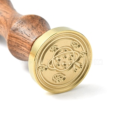 DIY Wood Wax Seal Stamp, Planet Pattern, 83x22mm, Head: 7.5mm, Stamps: 25x14.5mm(AJEW-WH0131-217)