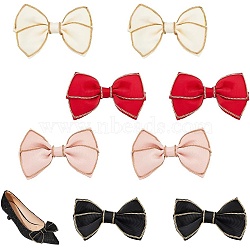 AHADEMAKER 8Pcs 4 Colors Polyester Bowknots Ornament Accessories, for DIY Shoe Decoration, Costume, Mixed Color, 56~65x95~110x12~13.5mm, 2pcs/color(AJEW-GA0005-45)