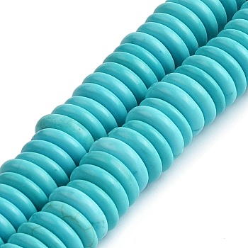 Natural Howlite Beads Strands, Dyed, Rondelle, 9.5x2~2.5mm, Hole: 0.8mm, about 150~154pcs/strand, 15.16''(38.5cm)