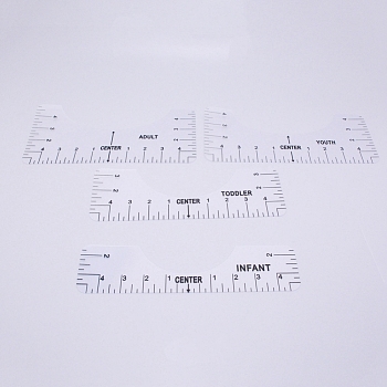 PVC Multifunction Rulers, Tailor Sewing Ruler, Clear, 64~127x255x0.5mm, 4pcs/set