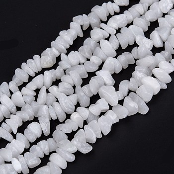Natural White Jade Beads Strands, Chip, 3~16x3~8mm, Hole: 0.7mm, 32.28''(82cm)
