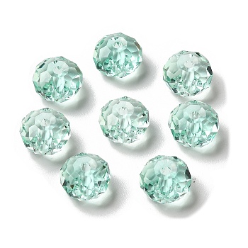 K9 Glass Imitation Austrian Crystal Beads, Faceted, Rondelle, Aquamarine, 8x5~5.5mm, Hole: 1.2~1.5mm