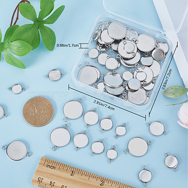 80Pcs 4 Styles 304 Stainless Steel Cabochon Connector Settings(STAS-CN0001-55)-3