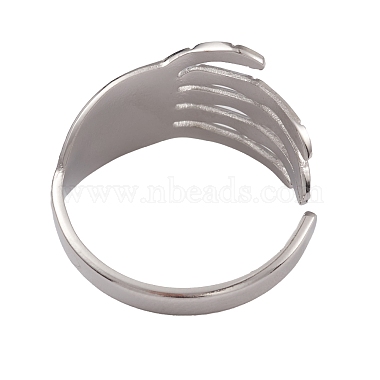 304 Stainless Steel Skull Open Cuff Rings for Women(RJEW-G285-70P)-3
