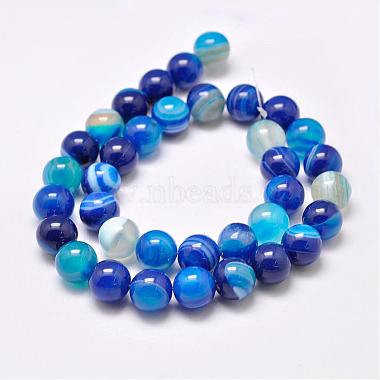 Natural Striped Agate/Banded Agate Bead Strands(G-G962-10mm-03)-2