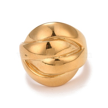 Ion Plating(IP) 304 Stainless Steel Textured Chunky Finger Ring for Men Women(RJEW-B040-03G)-2