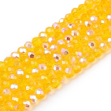 Gold Rondelle Glass Beads