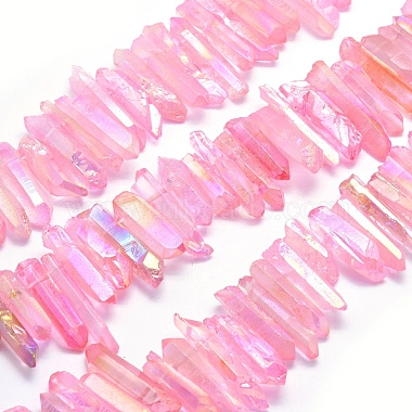 20mm Pink Nuggets Quartz Crystal Beads