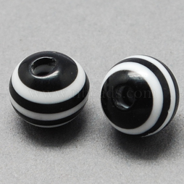 12mm Black Round Resin Beads