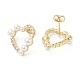 Brass Heart Stud Earrings with Cubic Zirconia(EJEW-D065-03G)-2