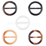 20Pcs Resin Tri-Glide Adjuster Buckles, For Webbing, Strapping Bags, Garment Accessories, Flat Round, Mixed Color, 49.5x4mm, Hole: 34x15.5mm(FIND-GF0008-12F)