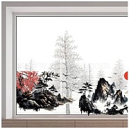 PVC Window Static Stickers, Rectangle Shape, for Window Decoration, Mountain, 380x1160mm(AJEW-WH0385-0036)