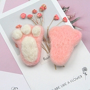 Footprints Handmade Wool Felt Ornament Accessories, for DIY Children Hair Tie, Pink, 60x30mm(PW-WG40052-01)