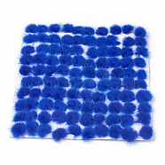 Faux Mink Fur Ball Decoration, Pom Pom Ball, For DIY Craft, Blue, 3~3.5cm(X-FIND-S267-3.5cm-03)