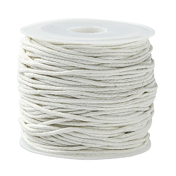 23M Waxed Cotton Cords, Multi-Ply Round Cord, Macrame Artisan String for Jewelry Making, with Plastic Spools, Light Goldenrod Yellow, 1mm, about 25.15 Yards(23m)/Set(YC-YW0001-12C)