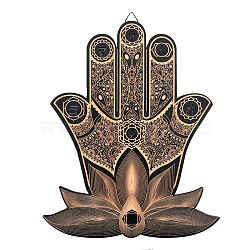 Wood Wall Art Decorations, Wall Sculpture, Home Hanging Ornament, Gift for Wiccan, Hamsa Hand, 450x335mm(PW-WG40744-04)