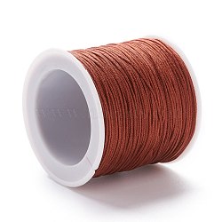 Braided Nylon Thread, DIY Material for Jewelry Making, Saddle Brown, 0.8mm, 100yards/roll(NWIR-K013-A22)