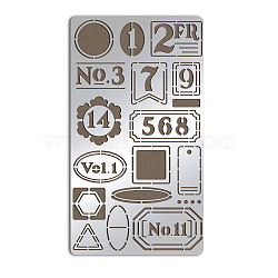 Retro Stainless Steel Metal Cutting Dies Stencils, for DIY Scrapbooking/Photo Album, Decorative Embossing DIY Paper Card, Matte Stainless Steel Color, Number Pattern, 177x101x0.5mm(DIY-WH0242-273)