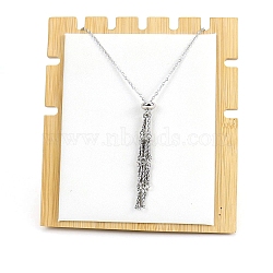 Stainless Steel Macrame Pouch Braided Gemstone Holder Pendant Necklace Making, Stainless Steel Color, 19.69 inch(50cm)(PW-WG22781-02)