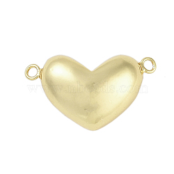 Rack Plating Brass Love Heart Connector Charms, Long-Lasting Plated, Cadmium Free & Lead Free, Real 18K Gold Plated, 11x19.5x7.5mm, Hole: 1.2mm(KK-C082-07G)