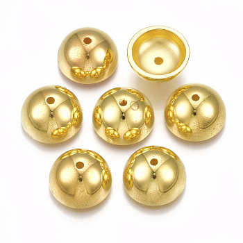 CCB Plastic Bead Caps, Golden, 14x7mm, Hole: 1.5mm, about 1000pcs/500g