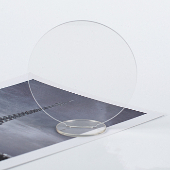 Acrylic Craft Blank Photo Frame Stand, Round, Clear, round: 100x97.3mm