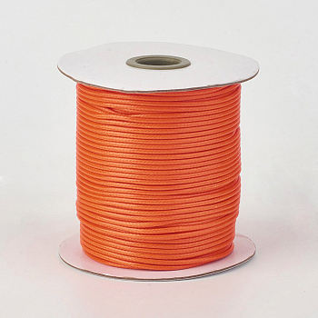 Eco-Friendly Korean Waxed Polyester Cord, Dark Orange, 1.5mm, about 169.51~174.98 Yards(155~160m)/Roll