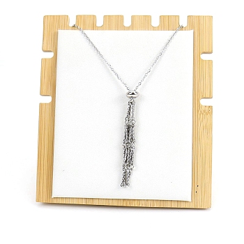 Stainless Steel Macrame Pouch Braided Gemstone Holder Pendant Necklace Making, Stainless Steel Color, 19.69 inch(50cm)