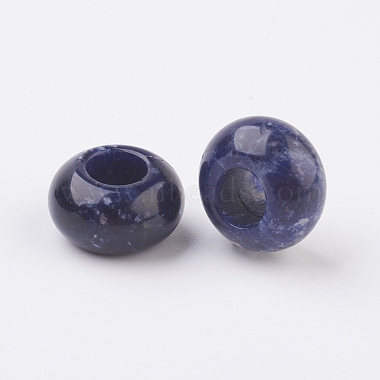 Natural Sodalite European Beads(G-G740-14x8mm-02)-2