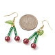 Boucles d'oreilles pendantes cerises en perles d'acrylique et de verre(EJEW-JE05591)-3