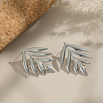 Leaf 304 Stainless Steel Stud Earrings, Stainless Steel Color, 38x31.5mm(EJEW-P332-05P)