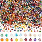 18 Strands 18 Colors Transparent Electroplate Glass Beads Strands, AB Color Plated, Faceted, Bicone, Mixed Color, 4x4mm, Hole: 0.8mm, about 82~85pcs/strand, 30.5~31cm, 1 strand/color(EGLA-GO0001-05)