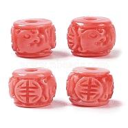 Synthetic Shell Dyed Carved Beads, Column, Indian Red, 7.5x5.5mm, Hole: 1.8mm(SHEL-H005-09A)