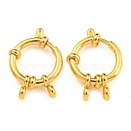 304 Stainless Steel Spring Ring Clasps, Ring, Real 24K Gold Plated, 18x4.5mm, Hole: 3mm(STAS-G190-17G-B-01)