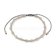 Adjustable Natural Labradorite & Glass Braided Bead Bracelet, Inner Diameter: 1-7/8~3-1/4 inch(4.75~8.2cm)(BJEW-JB10137-08)