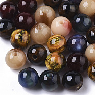 Resin Beads, Imitation Gemstone, Round, Mixed Color, 8mm, Hole: 1.6mm(RESI-S387-015A-M)