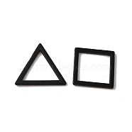 2Pcs 2 Styles Alloy Linking Rings, Cadmium Free & Lead Free, Square & Triangle, Black, 20~21.5x20~25x1.8mm, Inner Diameter: 15~15.5x15.5~17.5mm, 1pc/style(FIND-A038-39EB)
