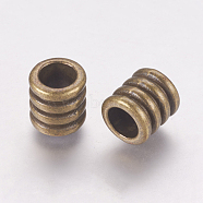 Tibetan Style Alloy Beads, Grooved Beads, Column, Antique Bronze, Lead Free & Cadmium Free & Nickel Free, 9.5x9mm, Hole: 6mm(X-MLF9863Y-NF)