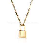 Stylish Stainless Steel Padlock Pendant Necklace for Women's Daily Wear(JX6523-1)