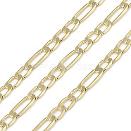 Rack Plating Brass Link Chains, Unwelded, with Spool, Long-Lasting Plated, Cadmium Free & Lead Free, Real 18K Gold Plated, 11x4x0.8mm(CHC-A010-05G)