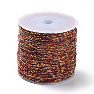 Macrame Cotton Cord, Braided Rope, with Plastic Reel, for Wall Hanging, Crafts, Gift Wrapping, Colorful, 1.2mm, about 49.21 Yards(45m)/Roll(OCOR-B002-01A-01)