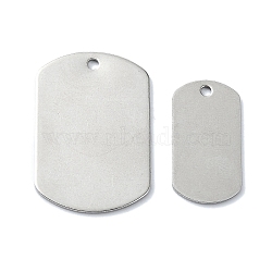 Non-Tarnish 201 Stainless Steel Stamping Blank Tag Pendants, Laser Cut, Rectangle Charm, Stainless Steel Color, 30x20x1mm, Hole: 1.8mm, 2pcs/set(STAS-C097-43P)