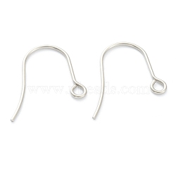 Tarnish Resistant 316 Surgical Stainless Steel Earring Hooks, Ear Wire, with Horizontal Loop, Stainless Steel Color, 15mm, Hole: 2mm, 22 Gauge, Pin: 0.6mm(STAS-M288-02P-B)