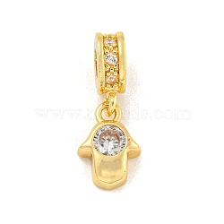 Brass Micro Pave Clear Cubic Zirconia Pendants, Real 18K Gold Plated, Accordion, 18x7x3.5mm, Hole: 2mm(KK-U007-02G-03)