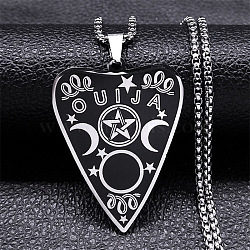 304 Stainless Steel Pendant Necklaces, Heart, Stainless Steel Color, 19.57 inch(49.7cm)(NJEW-C066-10P)