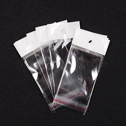 Pearl Film Cellophane Bags, Self-Adhesive Sealing, with Hang Hole, Party Favor Bags, Clear, 10x4cm, Unilateral Thickness: 0.023mm, Inner Measure: 8x4cm, Hole: 6mm(OPC016)