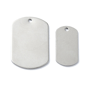 201 Stainless Steel Stamping Blank Tag Pendants, Laser Cut, Rectangle Charm, Stainless Steel Color, 30x20x1mm, Hole: 1.8mm, 2pcs/set