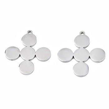 201 Stainless Steel Pendants, Cross, Stainless Steel Color, 35x32x2mm, Hole: 2mm