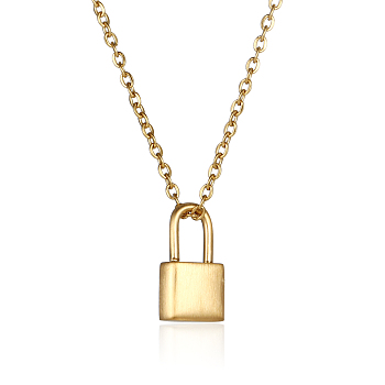 Stylish Stainless Steel Padlock Pendant Necklace for Women's Daily Wear